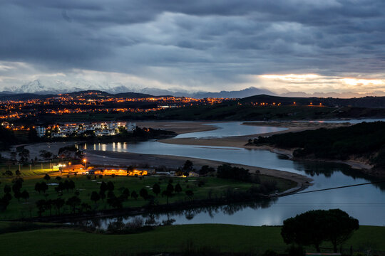 landscape, river, sea, water, nature, clouds, mountains, spain, europe, cantabria, torrelavega, nature, vegetation, sky, travel, outdoor, outdoors,  sunset, sun, set, evening, sunrise, rise, morning, 