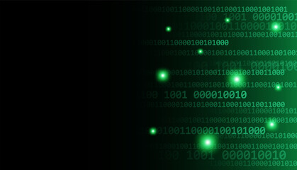 Binary code digital numbers.technology and digital green background. vector.