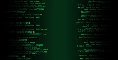 Binary code digital numbers.technology and digital green background. vector.
