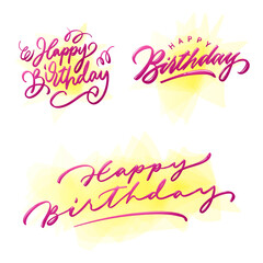 Happy Birthday Lettering Greeting Pink bubble