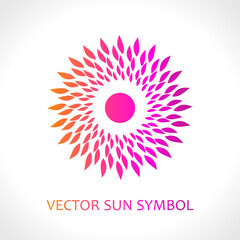 VECTOR SUN SYMBOL rays of the sun vector flat design.