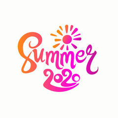 Fototapeta na wymiar Summer 2020. Bright lettering template