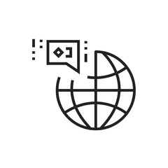Nation branding black line icon. International cooperation. Pictogram for web page, mobile app, promo. UI UX GUI design element. Editable stroke