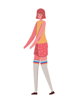 Isolated avatar woman cartoon with casual cloth vector design