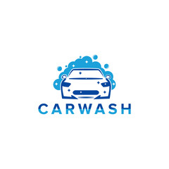 Car Wash bubble logo designs vector, Automotive Cleaning logo 