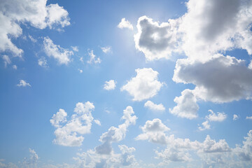 Beautiful blue sky background with clouds
