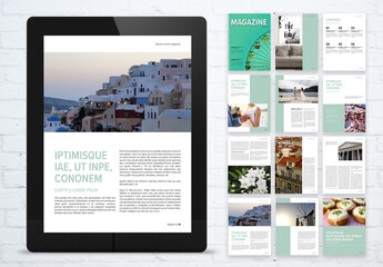 Fresh Digital Magazine Layout with Mint Accents