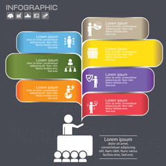 Business Infographic template layout with illustration of creative colorful pencil.