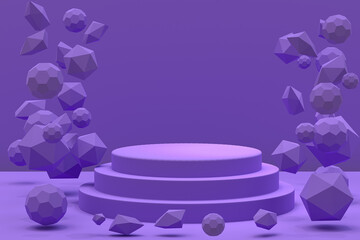 3d rendering,Podium minimal abstract background for cosmetic product presentation, Abstract geometric shape