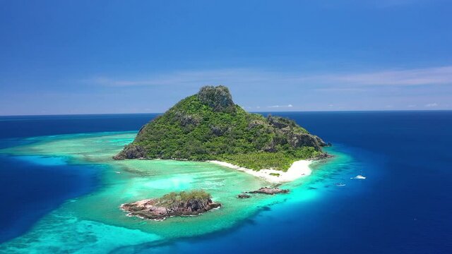 Monuriki Island of Fiji is seen.