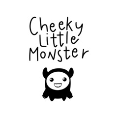 Cheeky little monster. Baby Shower Card design. Cute fun card design for invitations.