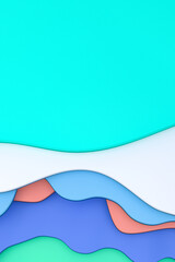 3D Rendering, Abstract colorful paper cut art background design for poster template, colorful background, pattern abstract background