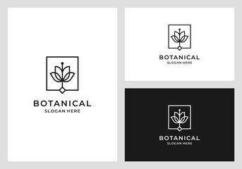 botanical logo design premium vector