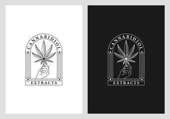 marijuana logo design premium vector