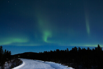 The Northern Lights over Lapland in Finland