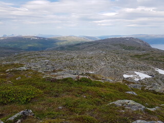 long view from the mountain of oyfjellet mountain in nordland