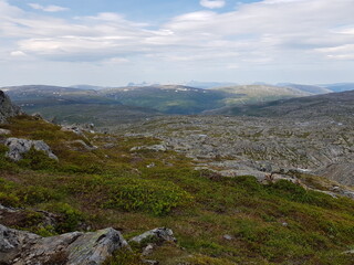 long view from the mountain of oyfjellet mountain in nordland