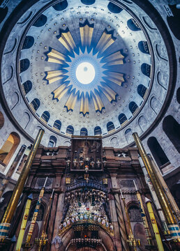 Aedicule inside the Church of the Holy Sepulchre in Jerusalem, Israel