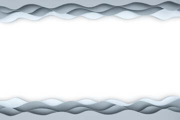 3D rendering paper cut wave pattern white backdrop for background