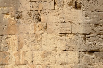 Medieval stone wall in Besalu, Girona, Spain