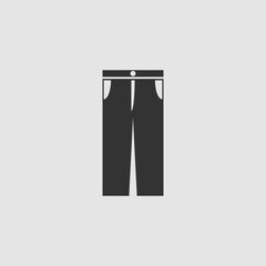 Jeans pants icon flat.