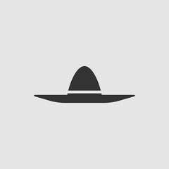 Sombrero icon flat.