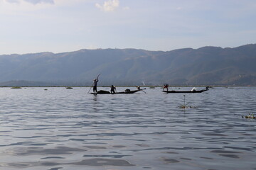 Naklejka premium Pêcheur au lac Inle, Myanmar 