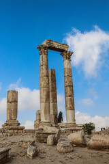 Fototapeta na wymiar Pillars of the Temple of Hercules in Amman Jordan