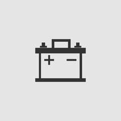 Car battery icon flat.