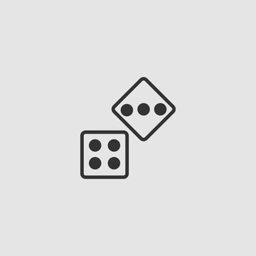 Two Dices icon flat.