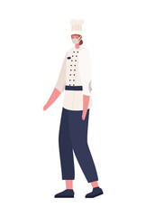 Female chef with mask vector design