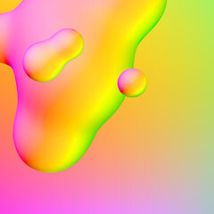 Fluid design liquid blobs with vibrant intense colors abstract background