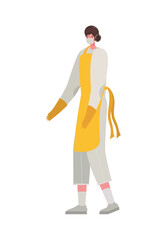 female cook with mask vector design