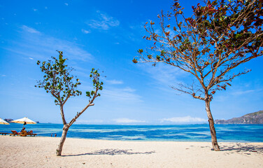Kuta Beach at Mandalika, Lombok, Indonesia. A Beautifull Tropical beach with new development for tourism and designed to be another Bali in Indonesia.