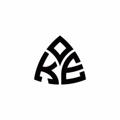 KE monogram logo with modern triangle style design template