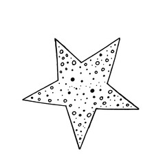 Doodle art of star. Black line illustration