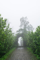 Monsoon trek at Sinhagad Fort, near Pune in India.