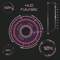 Abstract future, concept vector futuristic blue virtual graphic touch user interface HUD. For web, site, mobile applications isolated on black background, techno, online design, business, gui, ui