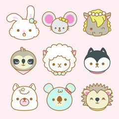 cartoon animal cartoon set