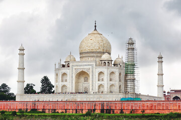 Taj Mahal from Yamuna river, Agra, India