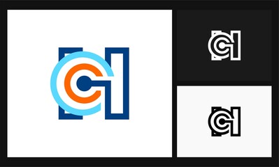 Fototapeta premium letter H connection concept design logo