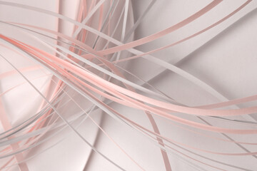 Abstract  pink and white color strip wave paper background.