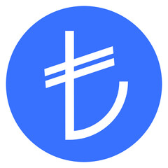 Turkish lira icon, symbol, blue, Vector