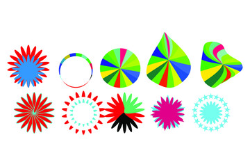 abstract colorful shape and symbols, Colorful Icon set 