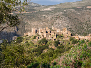 The medieval Vathia village in Greece