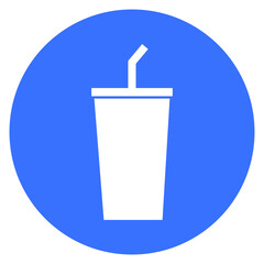 Beverage icon, symbol, blue, Vector 