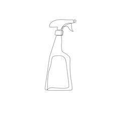 Bathroom cleaners, spray bottle-one line art