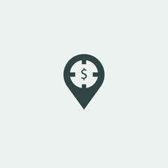 Bank location vector icon illustration sign