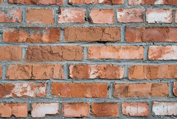 Old red brick wall. Texture background.