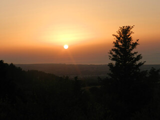 Fototapeta na wymiar sunset in the mountains of Kos, Greece